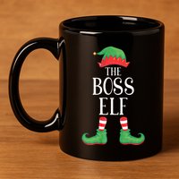 Boss Elf Matching Group Xmas Funny Family Christmas 11oz C Handle Ceramic Mug