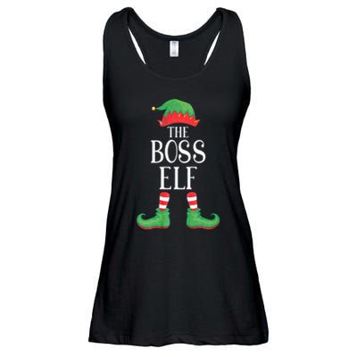 Boss Elf Matching Group Xmas Funny Family Christmas Ladies Essential Flowy Tank