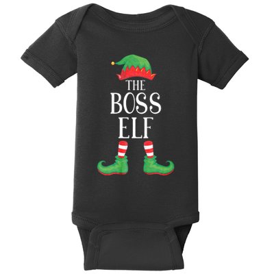 Boss Elf Matching Group Xmas Funny Family Christmas Baby Bodysuit