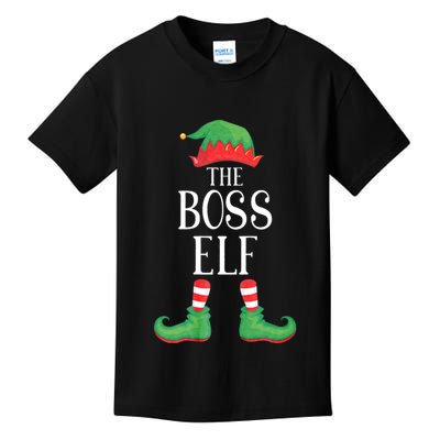 Boss Elf Matching Group Xmas Funny Family Christmas Kids T-Shirt