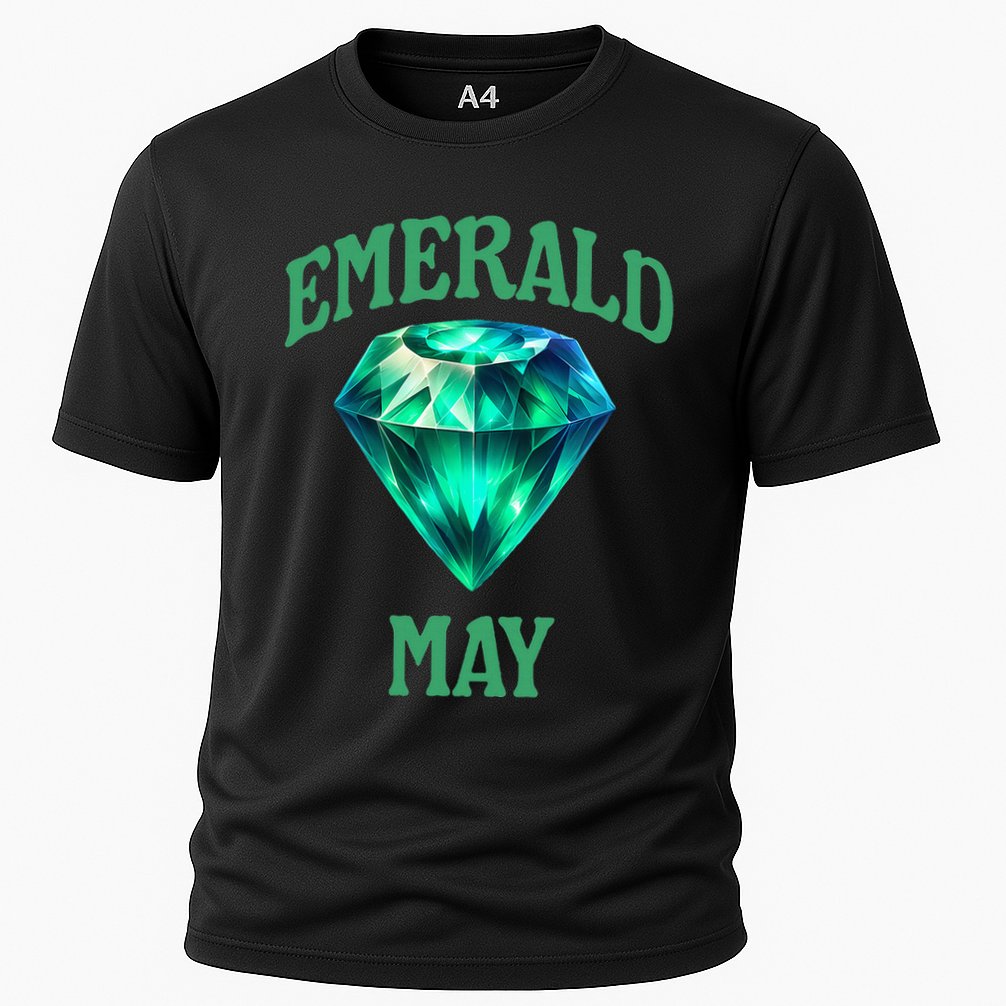 Birthstone Emerald May Emerald Green Jewel Inspired Art Cooling Performance Crew T-Shirt