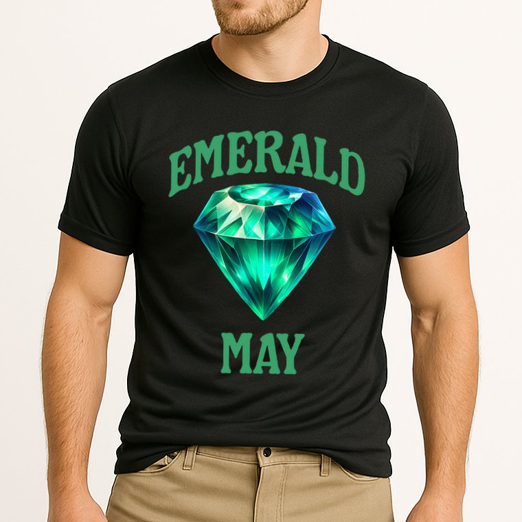 Birthstone Emerald May Emerald Green Jewel Inspired Art Cooling Performance Crew T-Shirt