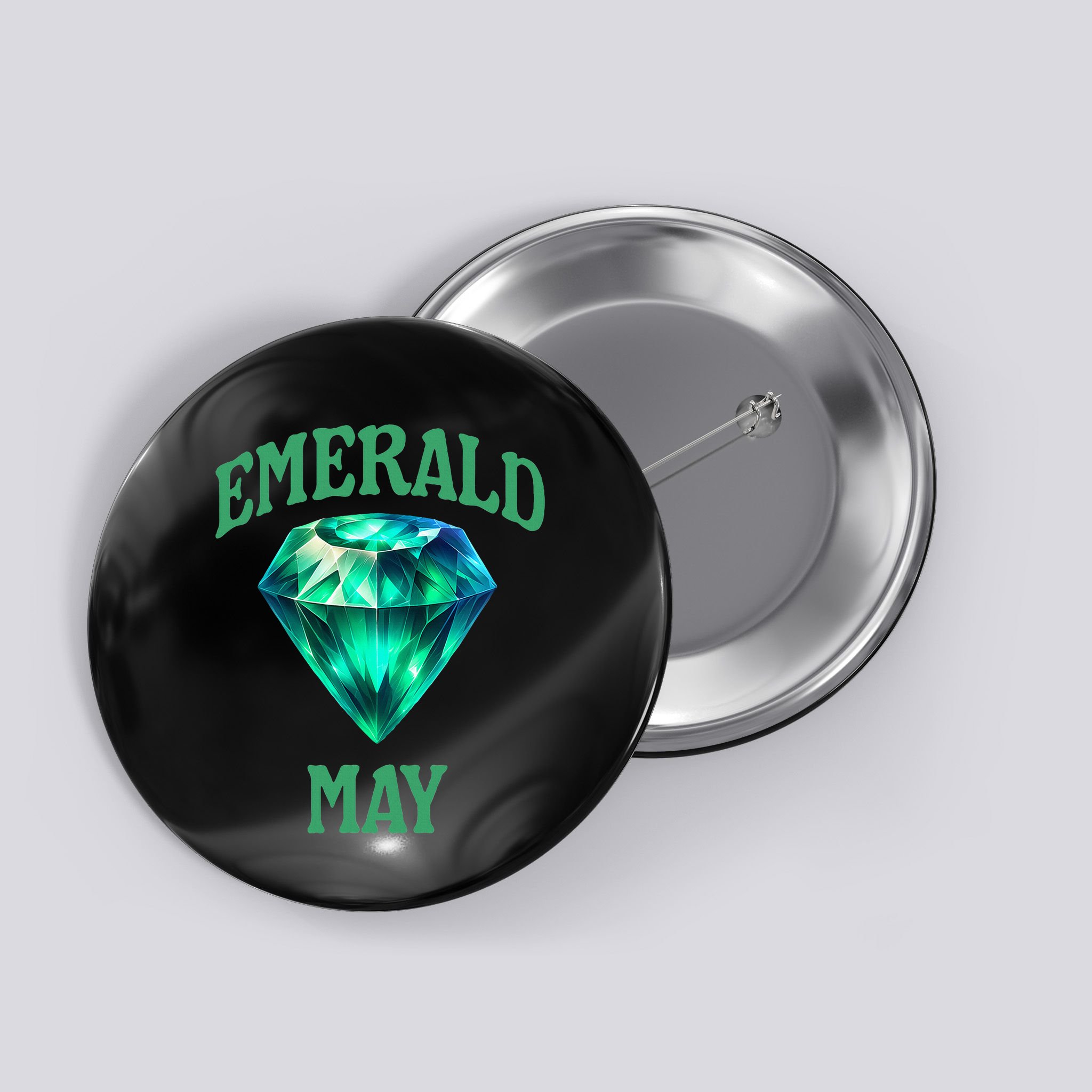 Birthstone Emerald May Emerald Green Jewel Inspired Art Button