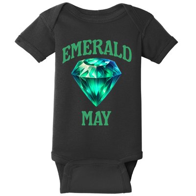 Birthstone Emerald May Emerald Green Jewel Inspired Art Baby Bodysuit