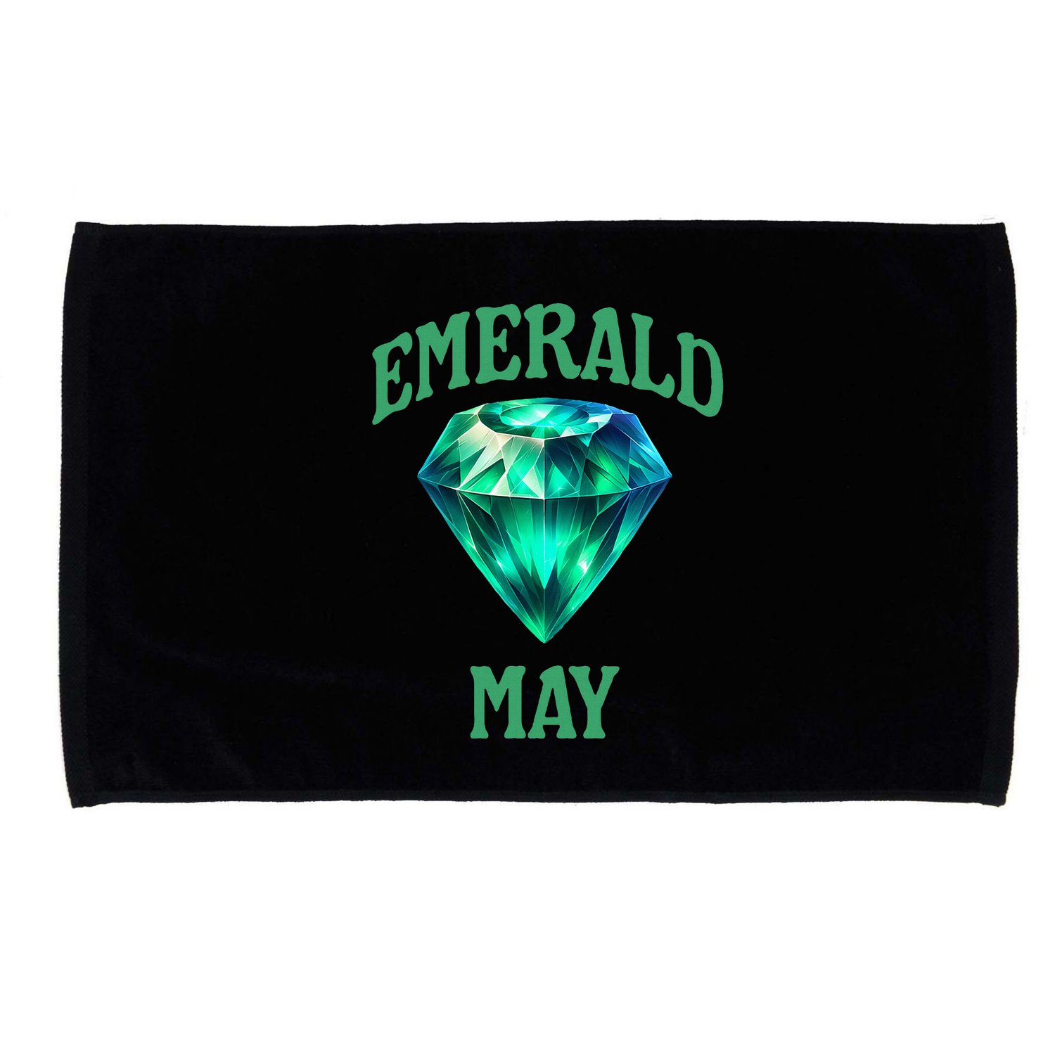 Birthstone Emerald May Emerald Green Jewel Inspired Art Microfiber Hand Towel