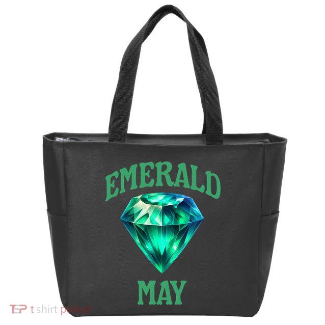 Birthstone Emerald May Emerald Green Jewel Inspired Art Zip Tote Bag