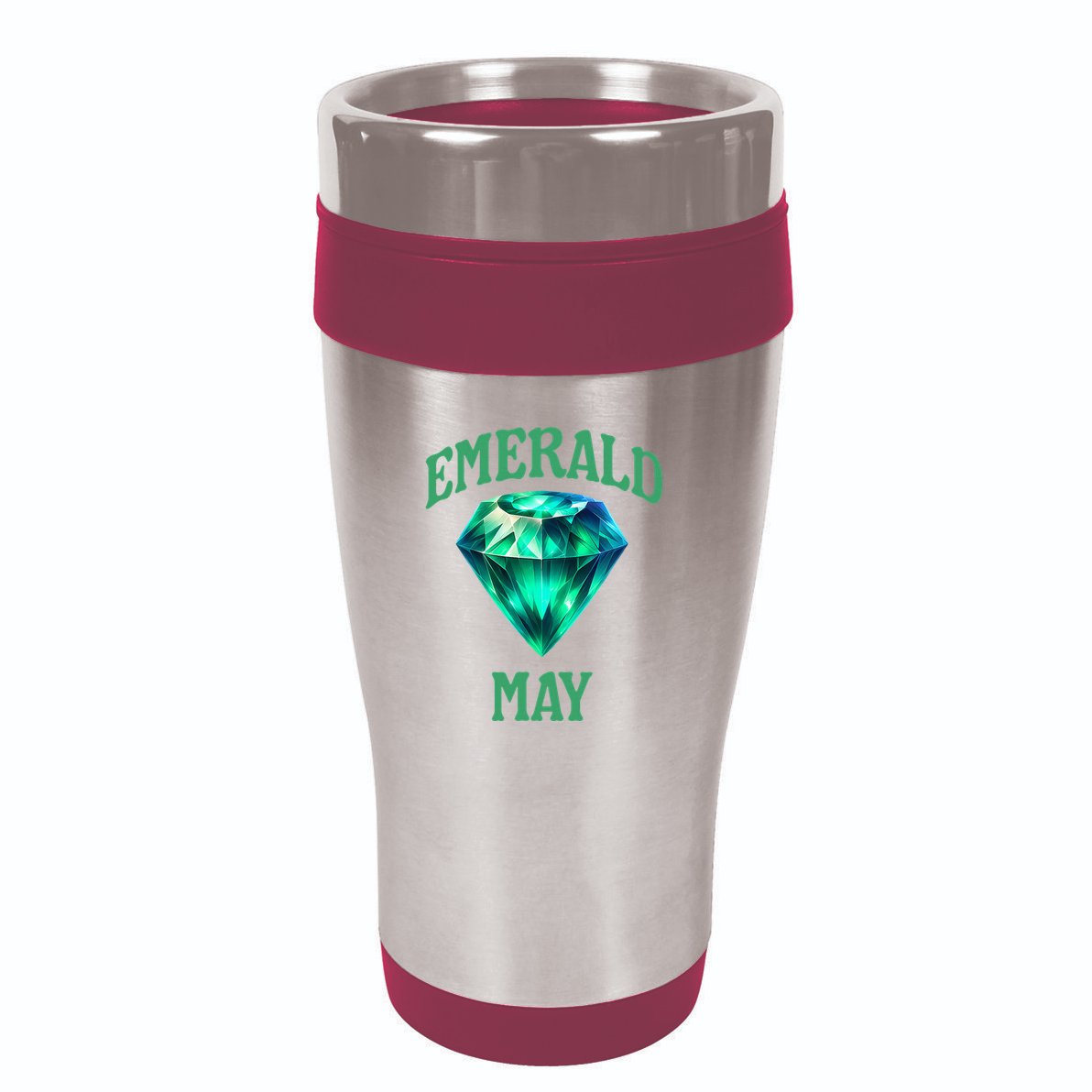 Birthstone Emerald May Emerald Green Jewel Inspired Art 16oz Travel Tumbler