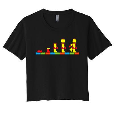 Bricks Evolution Master Builder Building Blocks Women's Crop Top Tee