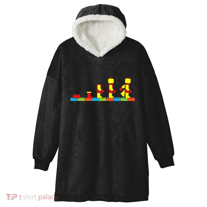 Bricks Evolution Master Builder Building Blocks Hooded Wearable Blanket