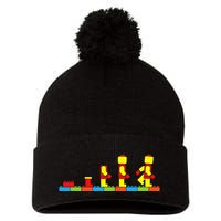Bricks Evolution Master Builder Building Blocks Pom Pom 12in Knit Beanie