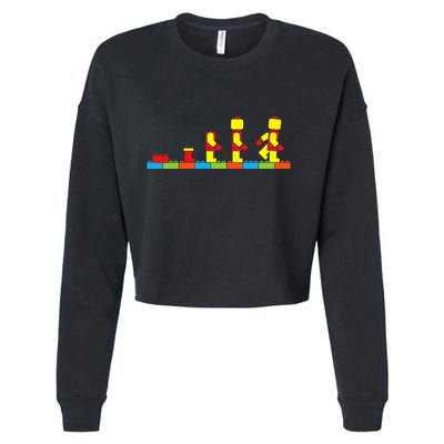 Bricks Evolution Master Builder Building Blocks Cropped Pullover Crew