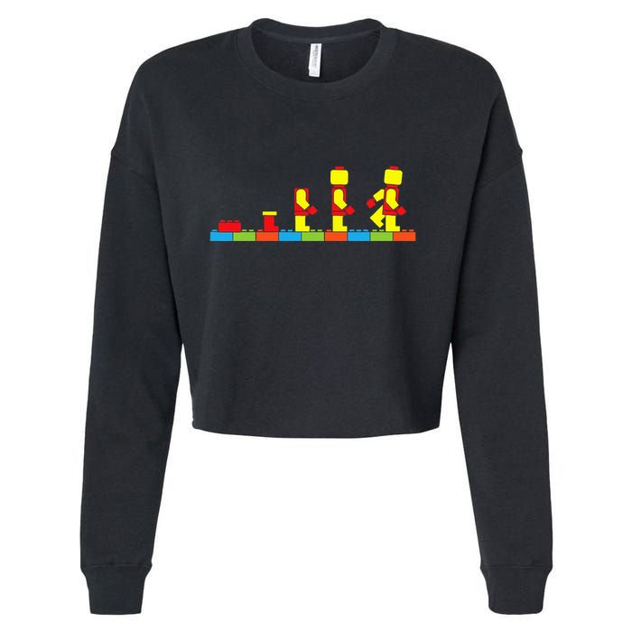 Bricks Evolution Master Builder Building Blocks Cropped Pullover Crew