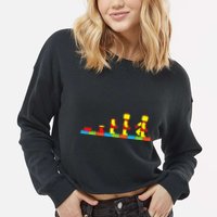 Bricks Evolution Master Builder Building Blocks Cropped Pullover Crew