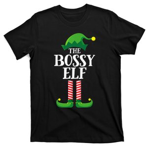 Bossy Elf Matching Family Group Christmas Party T-Shirt