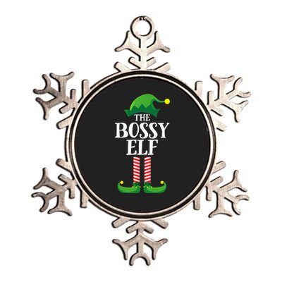 Bossy Elf Matching Family Group Christmas Party Metallic Star Ornament