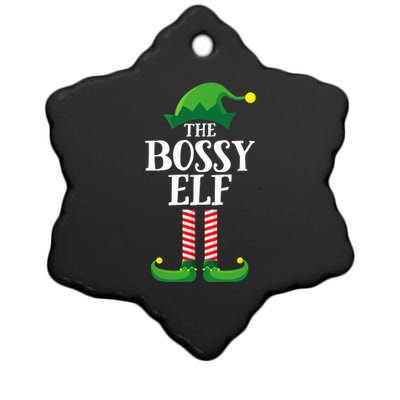 Bossy Elf Matching Family Group Christmas Party Ceramic Star Ornament