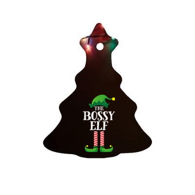 Bossy Elf Matching Family Group Christmas Party Ceramic Tree Ornament