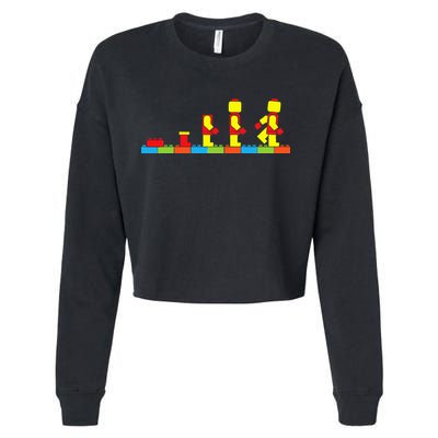 Bricks Evolution Master Builder Building Blocks Cropped Pullover Crew