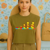 Bricks Evolution Master Builder Building Blocks Garment-Dyed Women's Muscle Tee