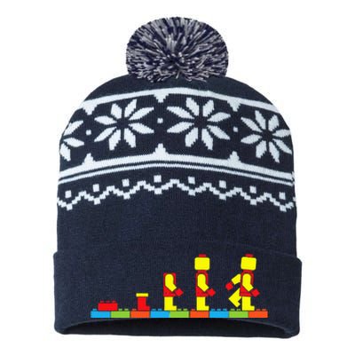 Bricks Evolution Master Builder Building Blocks USA-Made Snowflake Beanie