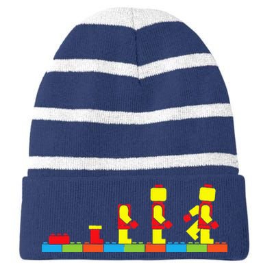 Bricks Evolution Master Builder Building Blocks Striped Beanie with Solid Band