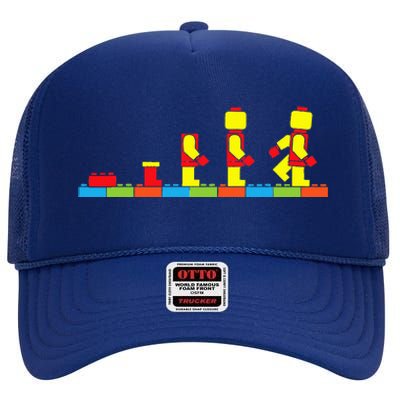 Bricks Evolution Master Builder Building Blocks High Crown Mesh Back Trucker Hat