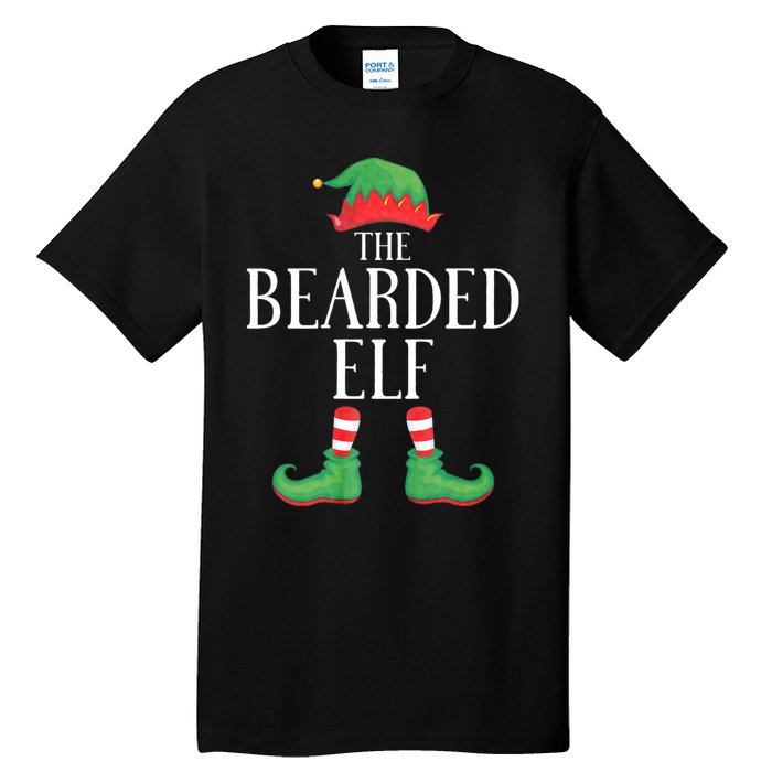 Bearded Elf Matching Group Xmas Funny Family Christmas Tall T-Shirt