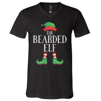 Bearded Elf Matching Group Xmas Funny Family Christmas V-Neck T-Shirt