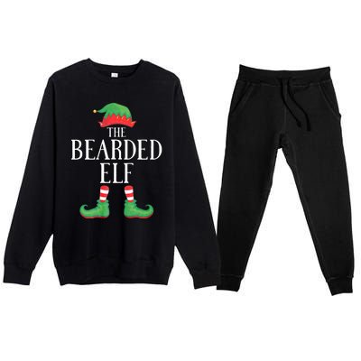 Bearded Elf Matching Group Xmas Funny Family Christmas Premium Crewneck Sweatsuit Set