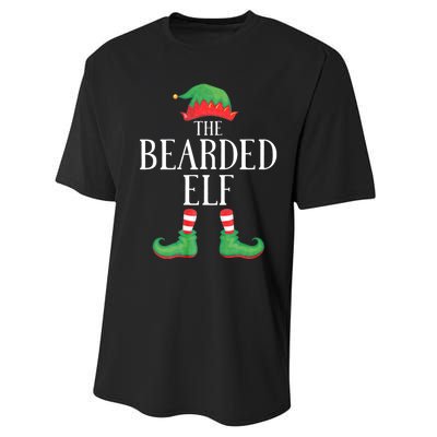 Bearded Elf Matching Group Xmas Funny Family Christmas Performance Sprint T-Shirt