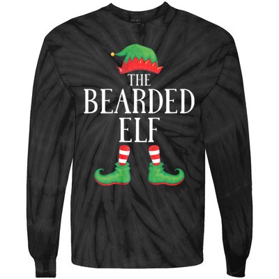 Bearded Elf Matching Group Xmas Funny Family Christmas Tie-Dye Long Sleeve Shirt