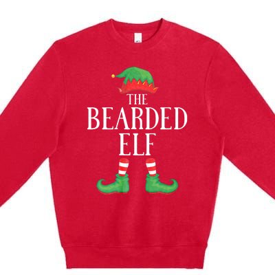 Bearded Elf Matching Group Xmas Funny Family Christmas Premium Crewneck Sweatshirt