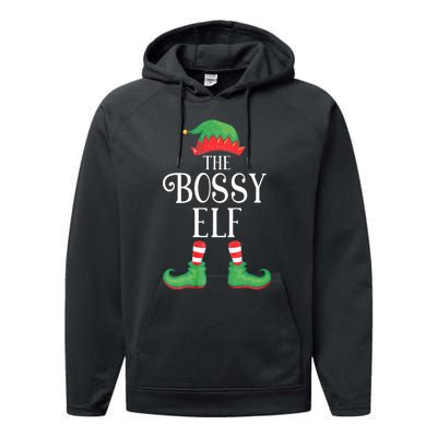 Bossy Elf Matching Group Xmas Funny Family Christmas Performance Fleece Hoodie