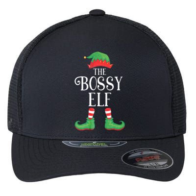 Bossy Elf Matching Group Xmas Funny Family Christmas Flexfit Unipanel Trucker Cap