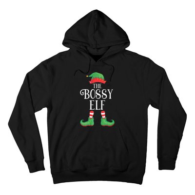 Bossy Elf Matching Group Xmas Funny Family Christmas Hoodie