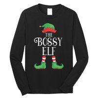 Bossy Elf Matching Group Xmas Funny Family Christmas Long Sleeve Shirt