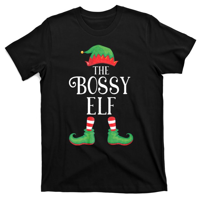 Bossy Elf Matching Group Xmas Funny Family Christmas T-Shirt