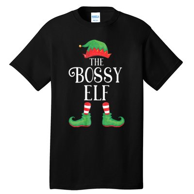 Bossy Elf Matching Group Xmas Funny Family Christmas Tall T-Shirt