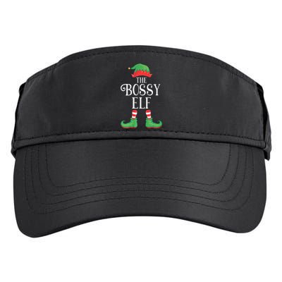 Bossy Elf Matching Group Xmas Funny Family Christmas Adult Drive Performance Visor