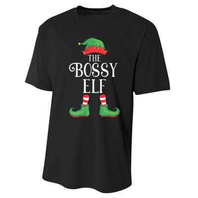 Bossy Elf Matching Group Xmas Funny Family Christmas Performance Sprint T-Shirt