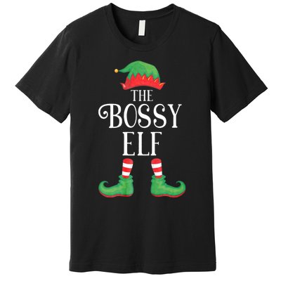 Bossy Elf Matching Group Xmas Funny Family Christmas Premium T-Shirt