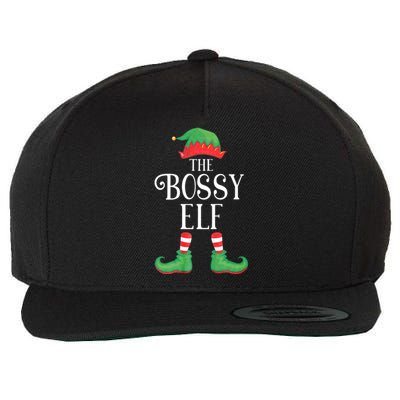 Bossy Elf Matching Group Xmas Funny Family Christmas Wool Snapback Cap