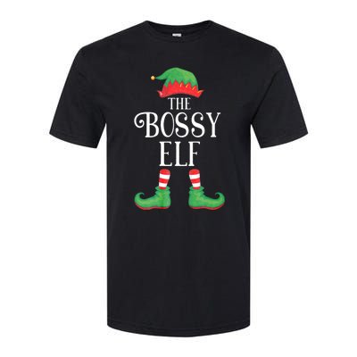 Bossy Elf Matching Group Xmas Funny Family Christmas Softstyle CVC T-Shirt