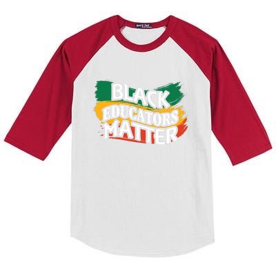 Black Educators Matter Teacher Black History Month Kids Colorblock Raglan Jersey