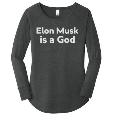 Biden Elon Musk Is A God Women's Perfect Tri Tunic Long Sleeve Shirt