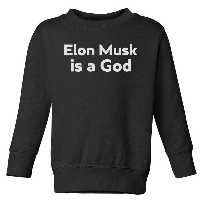 Biden Elon Musk Is A God Toddler Sweatshirt