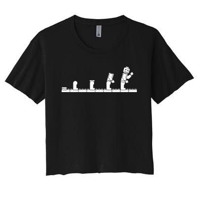 Bricks Evolution Master Builder Building Blocks Women's Crop Top Tee