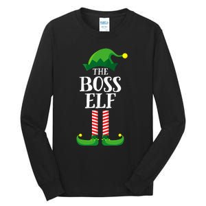 Boss Elf Matching Family Group Christmas Party Pyjamas Tall Long Sleeve T-Shirt