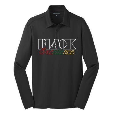 Black Excellence Magical Juneteenth Black American History Silk Touch Performance Long Sleeve Polo