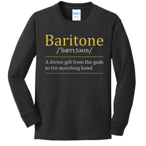 Baritone Euphonium Marching Bandmaster Music Enthusiast Kids Long Sleeve Shirt